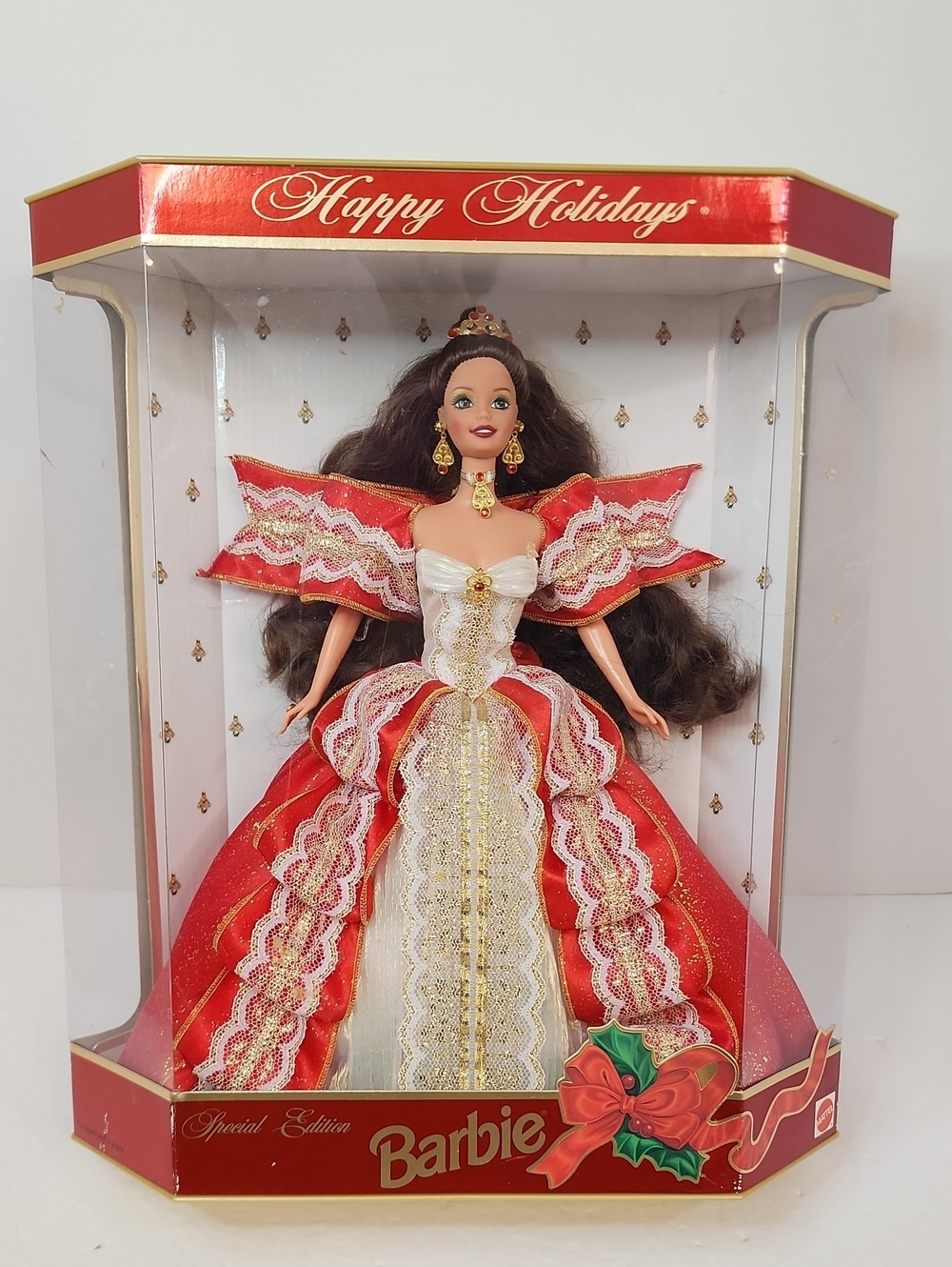 Happy Holidays Barbie Doll Blonde 10th Anniversary Special Edition Mattel 1997